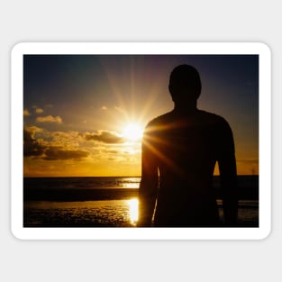 Iron Man at Sunset, Crosby Beach Sticker